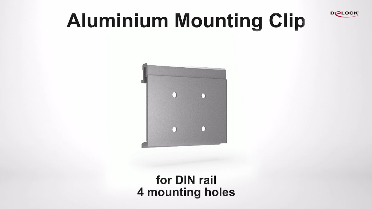 Delock Montageset Aluminium Clip 54 mm für Hutschiene