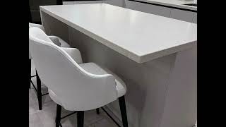 Современная угловая серая кухня с островом Проект 89 фото 7