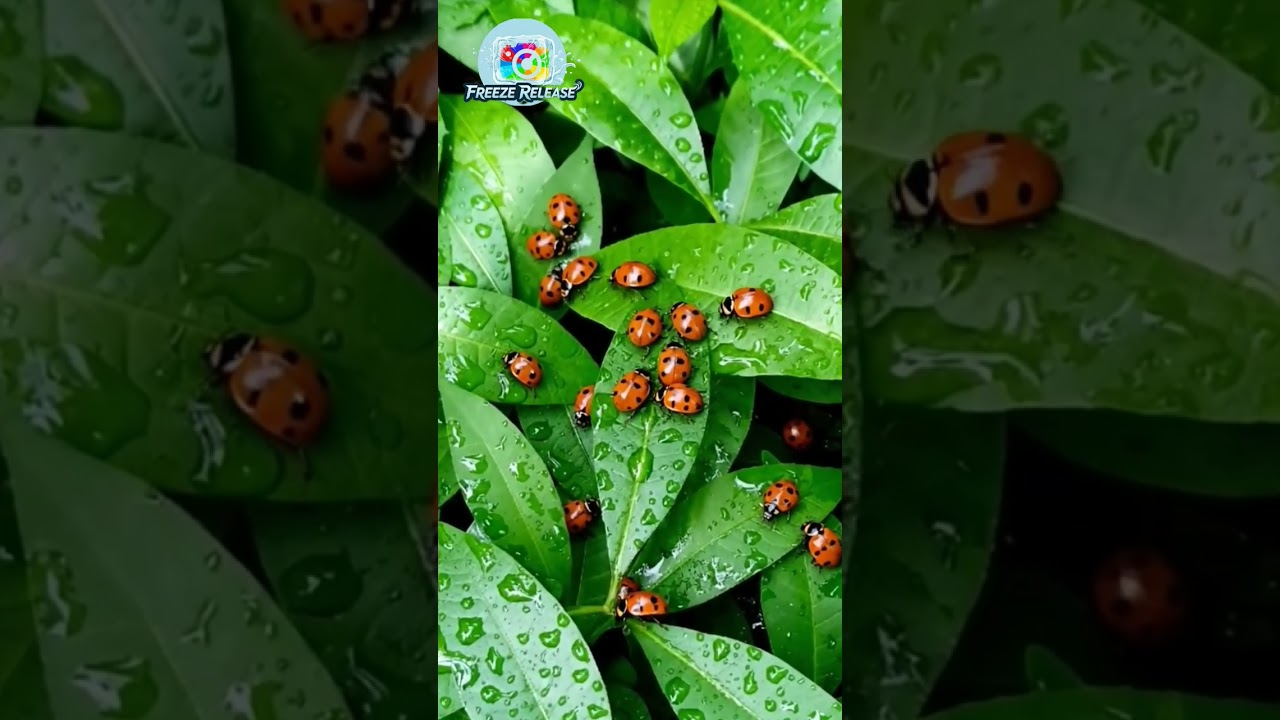 SO MANY LADYBUGS 8 | Aesthetic Close-Up on Green Leaves