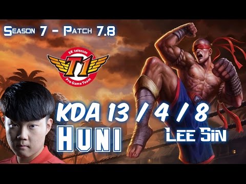 SKT T1 Huni LEE SIN vs IVERN Jungle - Patch 7.8 KR Ranked
