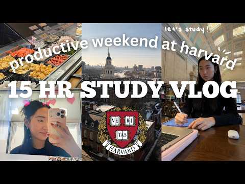 15 HOUR HARVARD STUDY VLOG on valentine's day weekend ♥️📚 super productive (watch for motivation)