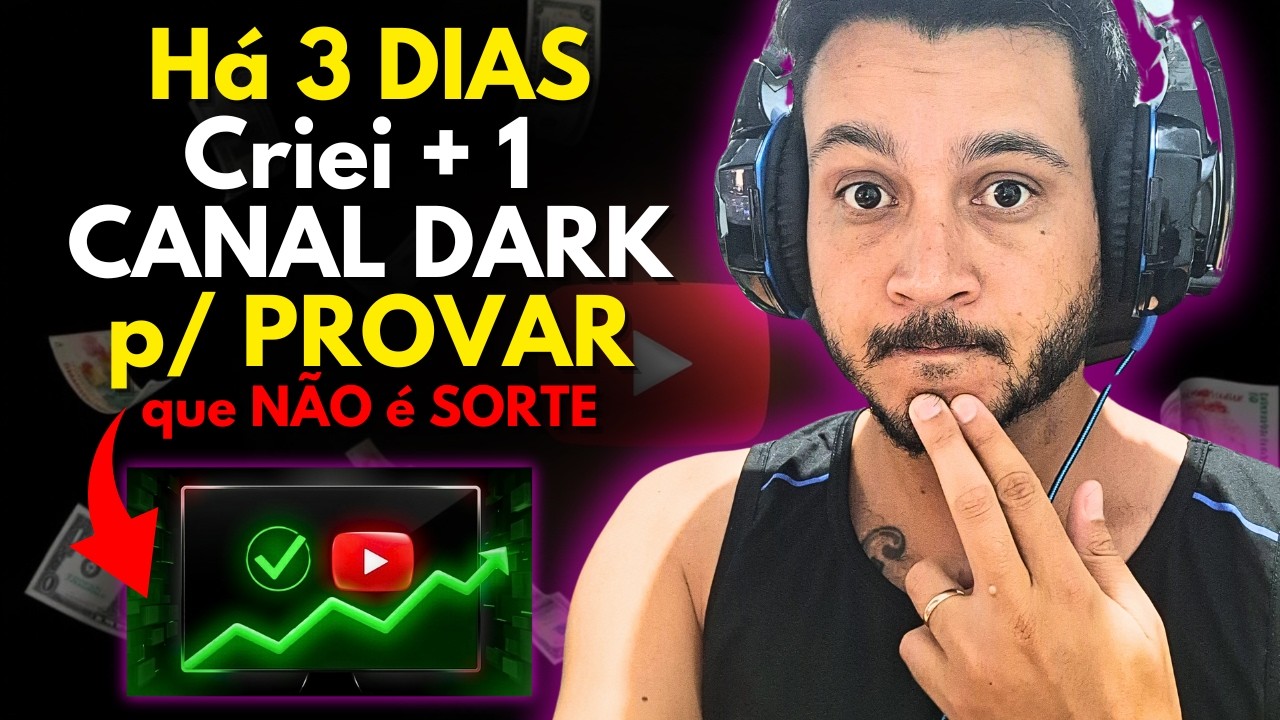 Há 3 Dias CRIEI um Canal Dark com IA GRÁTIS p/ Provar que Não é Sorte - VEJA O RESULTADO!