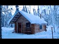 Off Grid Log Cabin After The Snowstorm: -25F Freezing Temps, Lots Of Snow
