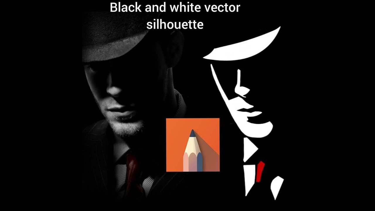 #4 Black and white vector silhouette