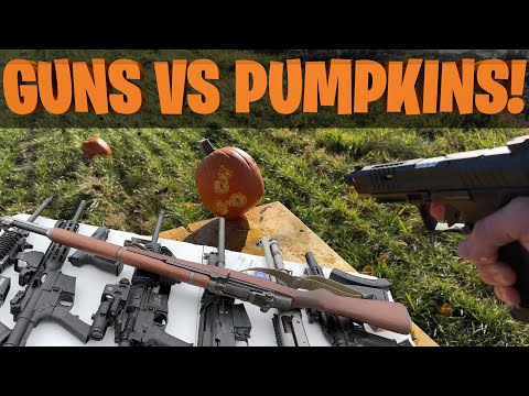 Guns Vs Pumpkins | “Testing” Different Calibers #guns #rangeday