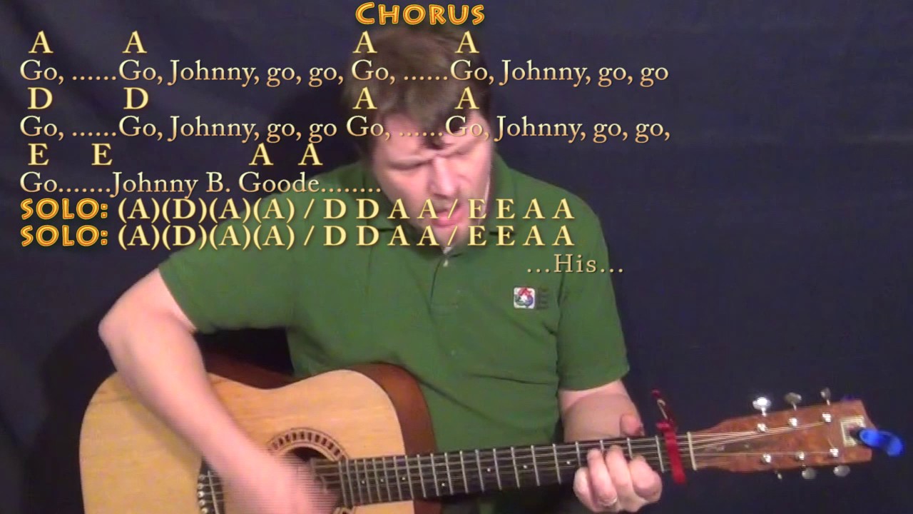 Johnny B. Goode (Chuck Berry) Guitar Cover Lesson with Chords/Lyrics - A7 D7 E7