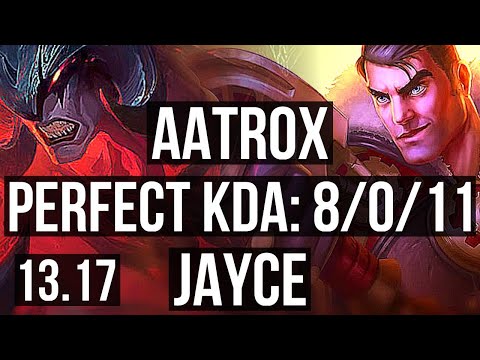 AATROX vs JAYCE (TOP) | 8/0/11, 1.6M mastery, Legendary | KR Master | 13.17