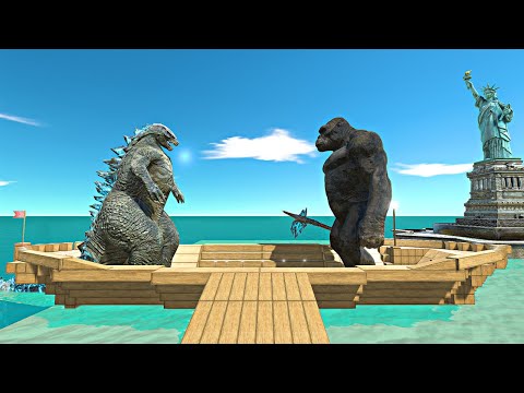 War on Ship | Godzilla 2014 vs King Kong - Animal Revolt Battle Simulator