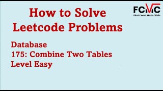 YouTube video 'How to Solve Leetcode Database Problem 175 Combine Two Tables'