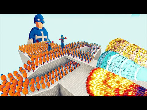 100x CAPTAIN AMERICA + 2x GIANT vs EVERY GODS - Totally Accurate Battle Simulator TABS