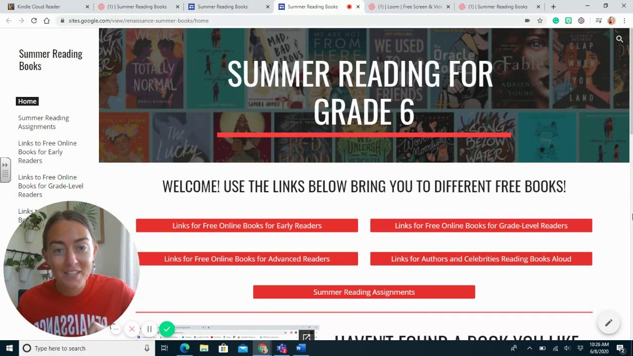 Renaissance 6th Grade Summer Reading Assignment