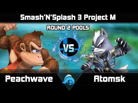 Smash n Splash 3 Project M Round 2 Pools - Peachwave (Donkey Kong) vs. Atomsk (Wolf)