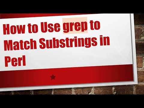 How to Use grep to Match Substrings in Perl
