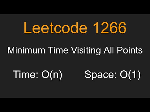 Minimum Time Visiting All Points Leetcode 1266 Python Solution
