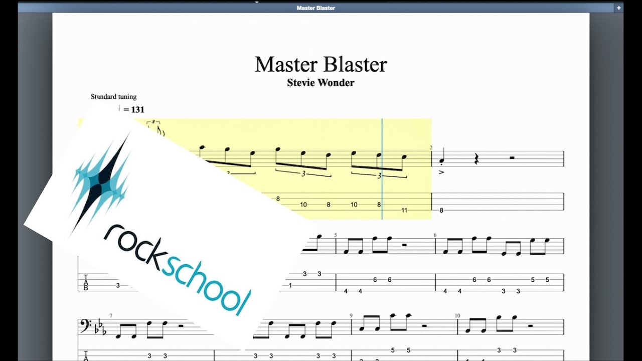 Master Blaster (No Vocals) Rockschool Grade 8 Bass
