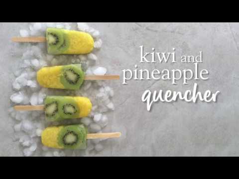 Slimming World Syn free kiwi and pineapple quencher ice lollies - FREE