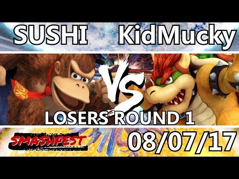 SMASHFest 2017 // SUSHI (Donkey Kong) vs. KidMucky (Bowser) ~ Losers Rd1 BO3