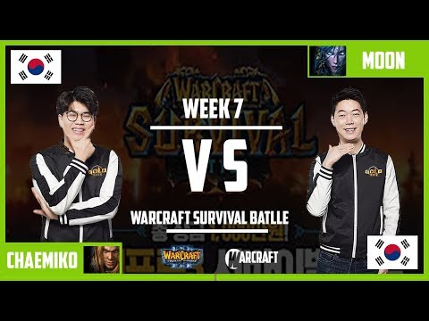 WC3 Fr - Warcraft Survival Battle - Week 7 - Moon [NE] vs Chaemiko [HU] 1/2