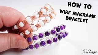 Cross unisex wire macrame bracelet