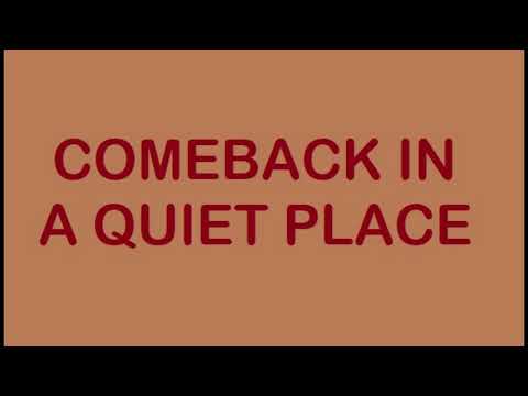 Comeback in a quiet place - Antonio Anastasio