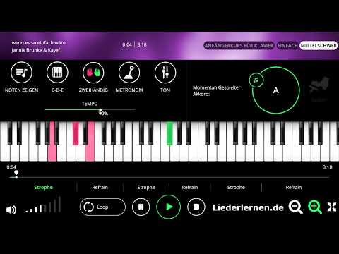 Jannik Brunke - Kayef - Wenn alles so einfach wäre - Klavier lernen - Musiknoten - Akkorde