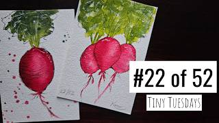 Farmers Market Radishes in Watercolor | Beginner Tutorial (No Sketching!)