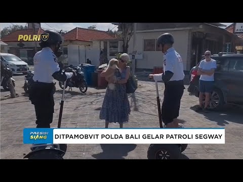 PERSONEL DITPAMOBVIT POLDA BALI MELAKSANAKAN PATROLI SEGWAY DI SEPUTARAN PANTAI BATU BOLONG, CANGGU