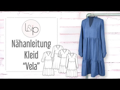 Nähanleitung lillesol women Kleid Vela - ein Kleid mit Stufen und Rüschen nähen
