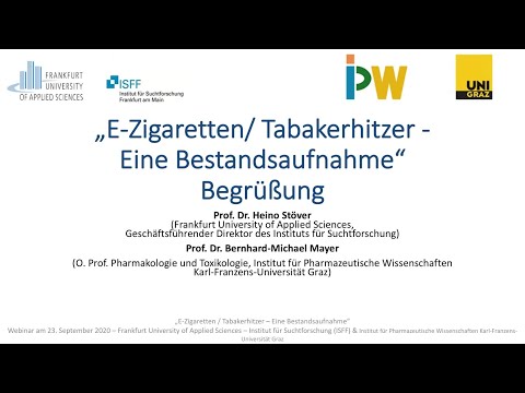 Webinar "E-Zigaretten/Tabakerhitzer: Eine Bestandsaufnahme" am 23.09.2020: Begrüßung und Einführung