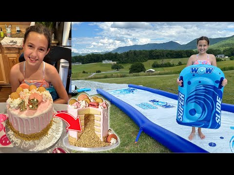Hannah's Pink Party Birthday Cake & Wow Sports Super Slide Review