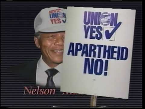 "Union YES, apartheid NO!" Clips from Nelson Mandela's 11-day, eight-city tour of the US in 1990.