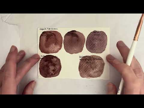 Watercolor Swatch Cards: Caput Mortuum (Schmincke, Michael Harding, Roman Szmal, Rosa, Della Magna)