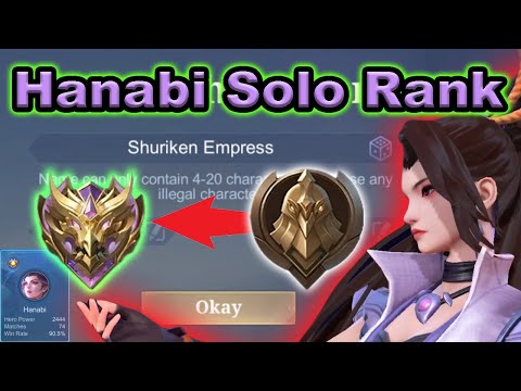 HANABI Only Solo Rank From WARRIOR To MYTHIC In Mobile Legends (Result + Gameplay + Build)