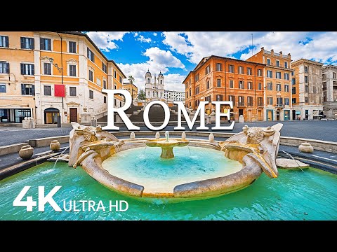 FLYING OVER ROMA, ITALY (4K UHD) - Soothing Music Along With Beautiful Nature Video - 4K Video UHD