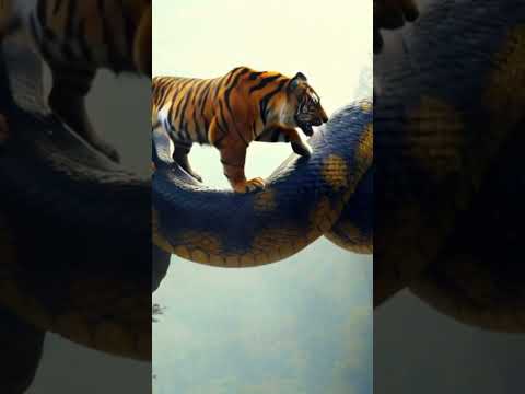 Python Builds Bridge for Tiger#zooland #snake #sora #animal #animals #zoon