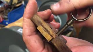Antique hutch lock - simple barrel key make