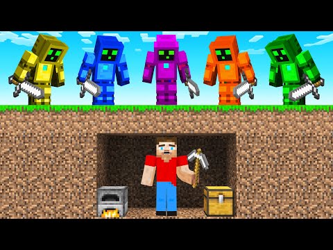 Minecraft Speedrunner vs 5 AI Hunters!