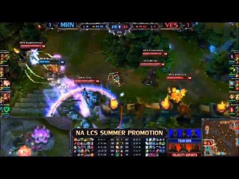 MRN vs VES - Nientonsoh Corki Backdoor I NA LCS Summer Promotion League of Legends