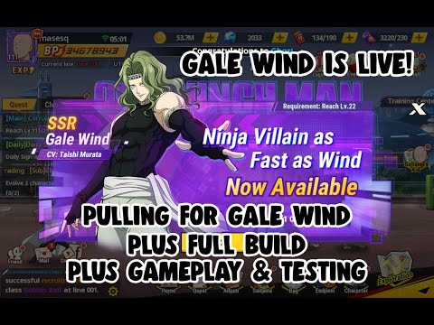 Gale Wind Is Live! Pull Build PVP Gameplay & More One Punch Man The Strongest