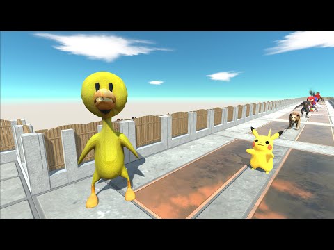 RAINBOW FRIEND YELLOW DEATH RUN - Animal Revolt Battle Simulator