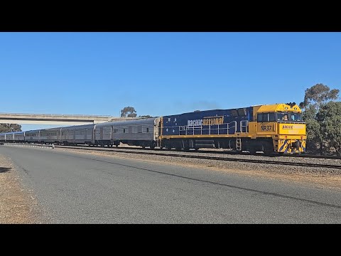 2MA8 JBRE The Overland (NR37, 10V), Melbourne to Adelaide, 1340, 12/5/25, Dimboola VIC