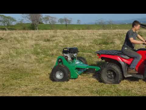 Alpha 2016 flail mower. This demonstration shows it with folded hammer flails for grass mulching