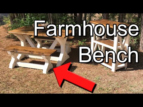 DIY Farmhouse Table Bench with Build Plans