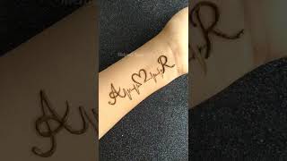 A❤️R letter couple mehndi tattoo design 💖🦋| Alphabet mehndi design| A Love R mehndi #shorts