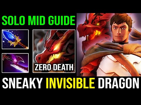 How to Solo Mid Persona Dragon Knight 1st ITEM Midas with Sneaky Stun Invisible Silver Edge Dota 2