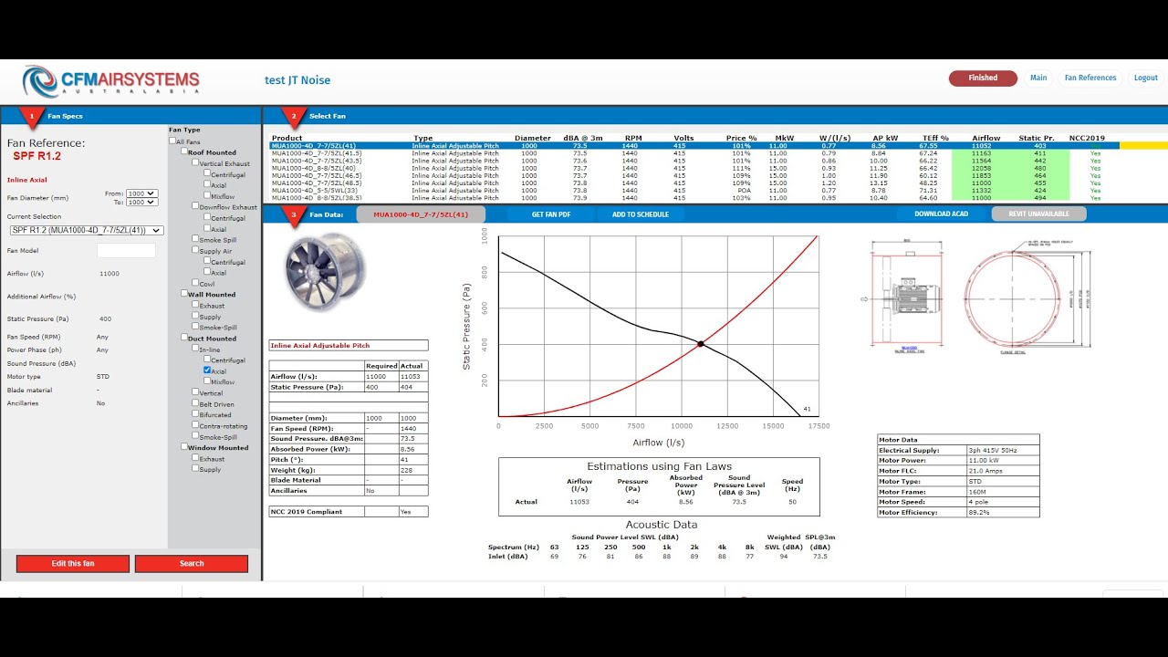 CFM FAN SELECTION SOFTWARE DEMO V3