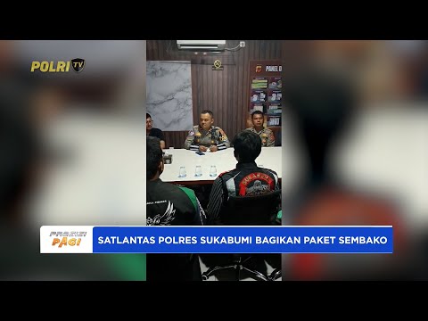 SATLANTAS POLRES SUKABUMI BAGIKAN PAKET SEMBAKO KEPADA WARGA
