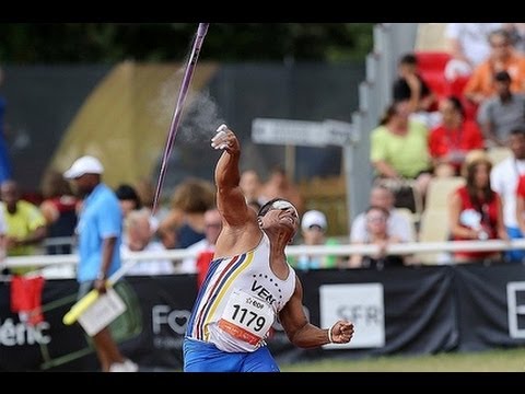 Athletics - men's javelin throw F11 final - 2013 IPC Athletics World Championships, Lyon (extract)