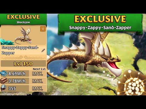 Snappy-Zappy-Sand-Zapper Max Level 150 Titan Mode - New Exclusive Shockjaw - Dragons:Rise of Berk