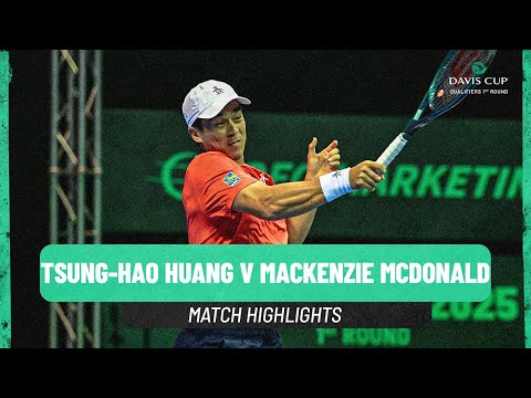 Tsung-Hao Huang vs. Mackenzie Mcdonald | Chinese Taipei v USA | 2025 Davis Cup Qualifiers Highlights